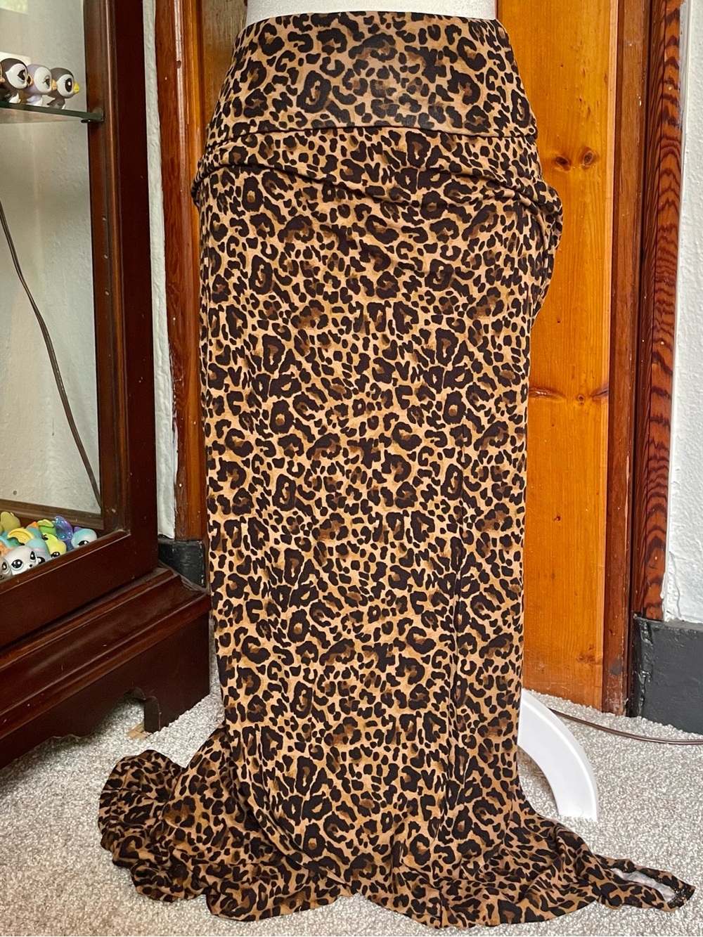 Brand New No Boundaries Leopard Print Fold Over Slit Skirt Size XS-S